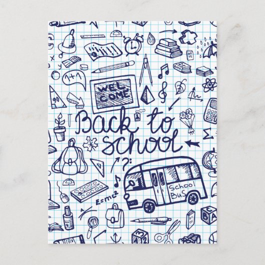 Back to School Supplies. Sketchy Notebook decor Briefkaart (Voorkant)