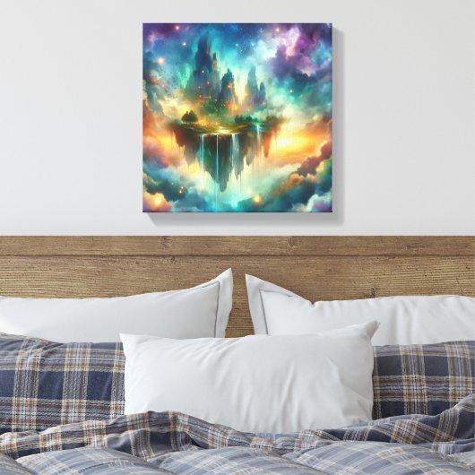 Back to School Surreal Floating Islands Art Canvas Afdruk (Insitu (Slaapkamer))