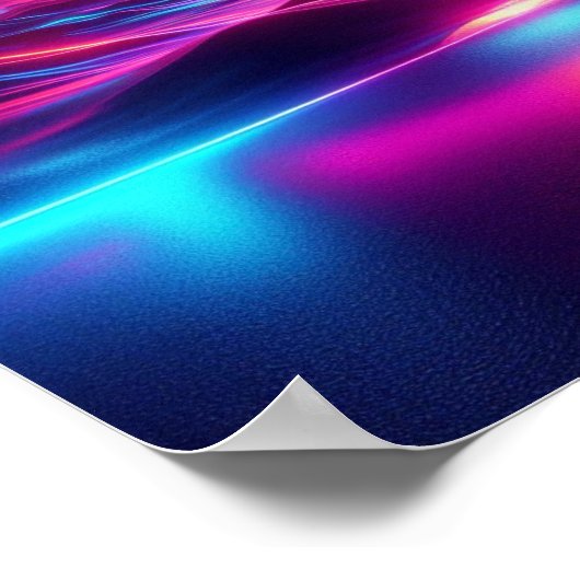 Back to School Surreal Neon Horizon Lights Poster (Hoek)