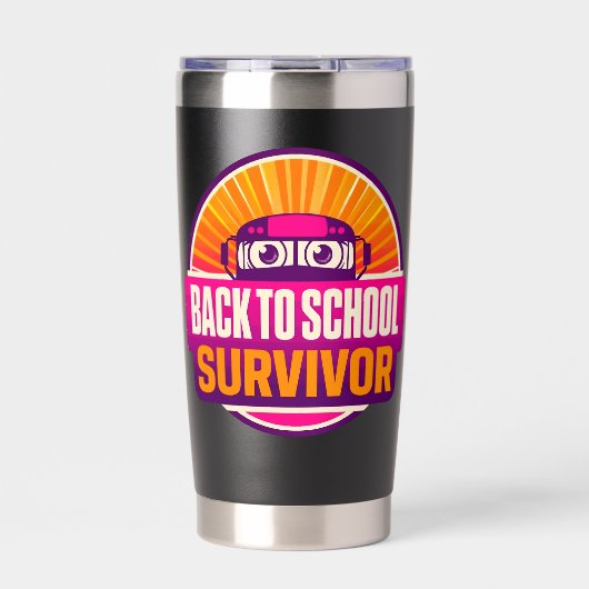Back to School Survivor Reisbeker Geïsoleerde Drinkbeker (Voorkant)
