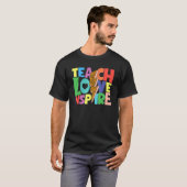Back To School Teach Love Inspire Teachers Leopard T-shirt (Voorkant volledig)