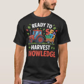Back to School Teacher Farmer Tractor 100th Day  T-shirt (Voorkant)