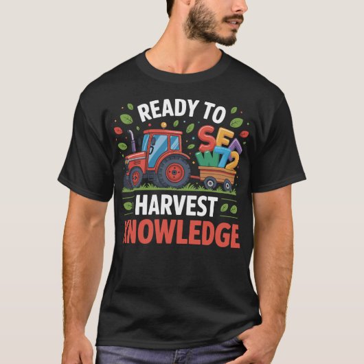 Back to School Teacher Farmer Tractor 100th Day  T-shirt (Voorkant)