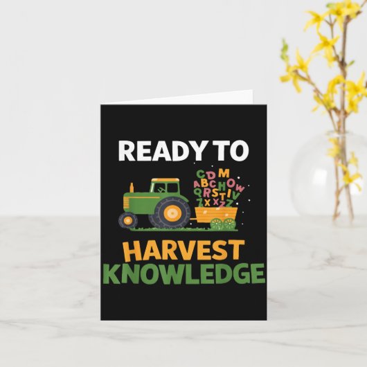 Back To School Teacher Farming Tractor Farmer Kids Kaart (Gele Bloem)