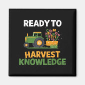 Back To School Teacher Farming Tractor Farmer Kids Magneet (Voorkant)
