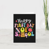 Back To School Teacher Student Happy First Day Of Kaart (Voorkant)