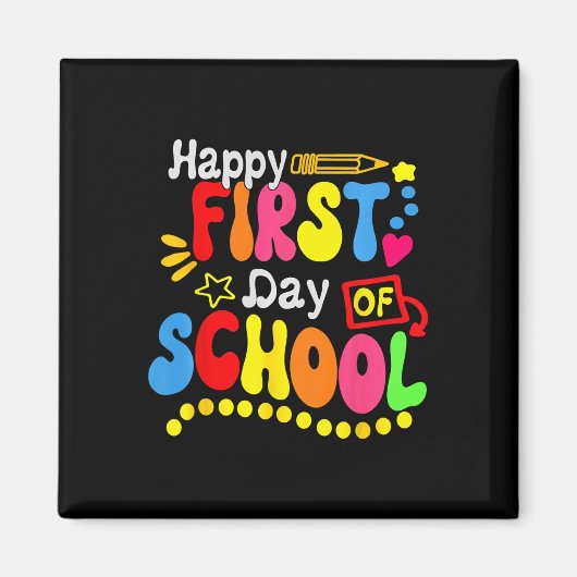 Back To School Teacher Student Happy First Day Of Magneet (Voorkant)