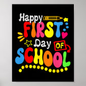 Back To School Teacher Student Happy First Day Of Poster (Voorkant)