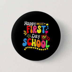 Back To School Teacher Student Happy First Day Of Ronde Button 5,7 Cm