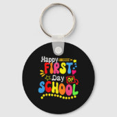 Back To School Teacher Student Happy First Day Of Sleutelhanger (Achterkant)