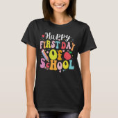 Back To School Teacher Student Happy First Day Of T-shirt (Voorkant)