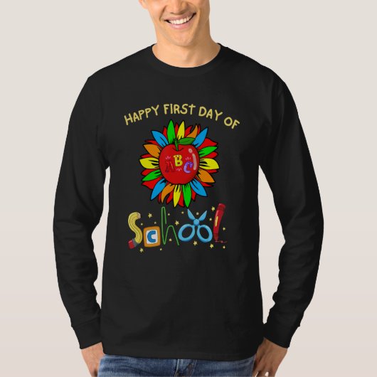 Back To School Teachers Happy First Day Of School  T-shirt (Voorkant)