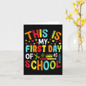 Back To School Teachers Kids Student First Day Of Kaart (Gele Bloem)