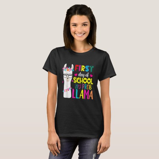 Back To School Teachers No Prob Llama T-shirt (Voorkant volledig)