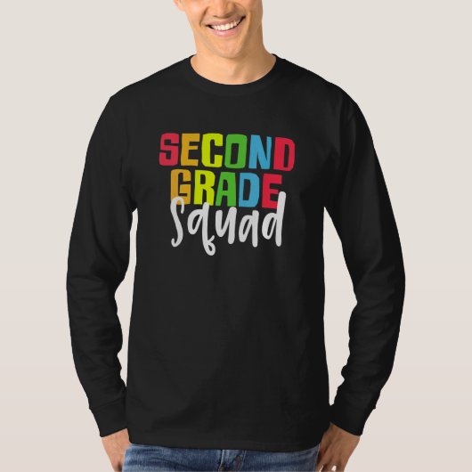 Back To School Team 2nd Second Grade Squad Student T-shirt (Voorkant)