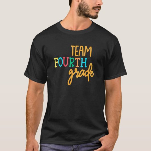 Back To School Team 4th Fourth Grade Teacher Cute T-shirt (Voorkant)