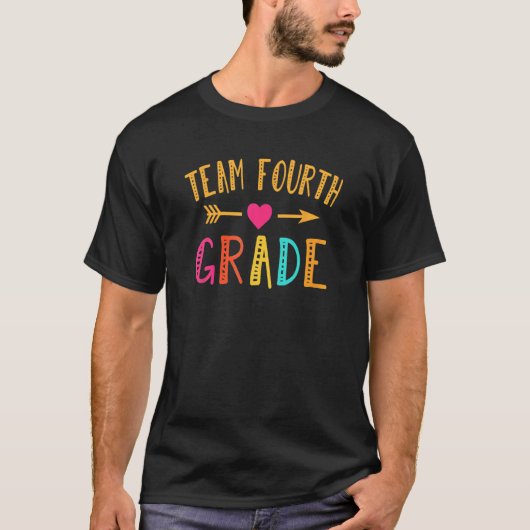 Back To School Team 4th Fourth Grade Teacher T-shirt (Voorkant)