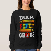 Back To School Team 5th Fifth Grade Pencil Student Trui (Voorkant)