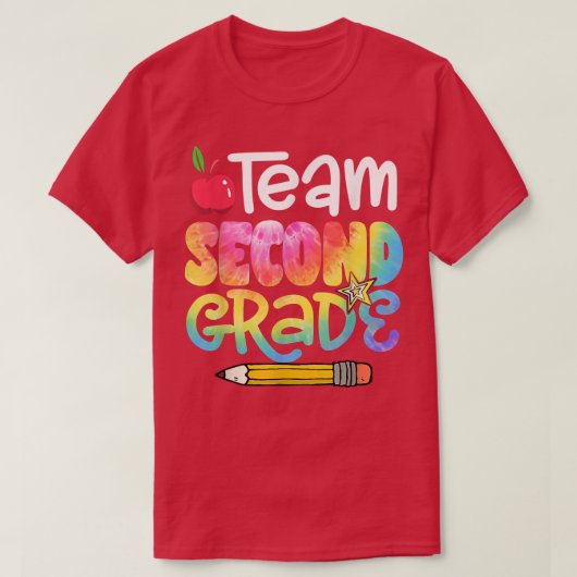 Back To School Team Second Grade Tie Dye 2nd Grade T-shirt (Design voorkant)