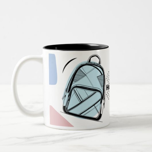 Back to School Themed Mug coffee Tweekleurige Koffiemok (Links)