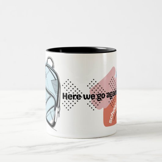 Back to School Themed Mug coffee Tweekleurige Koffiemok (Center)