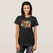 Back To School Third Grade Vibes Retro Teacher Wom T-shirt (Voorkant volledig)