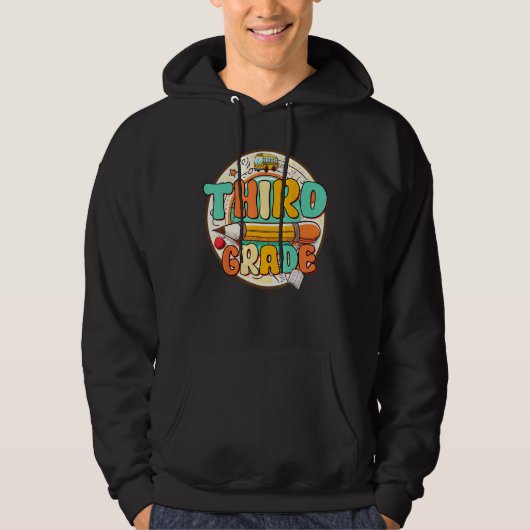Back To School Third Grade Vibes Student Teacher W Hoodie (Voorkant)