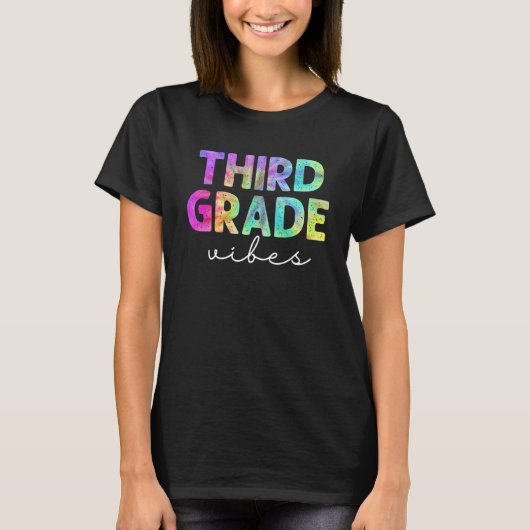 Back To School Third Grade Vibes Student Teacher W T-shirt (Voorkant)