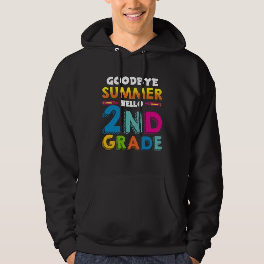 Back to School Tschüss Sommer Hello 2nd Class Sayi Hoodie (Voorkant)