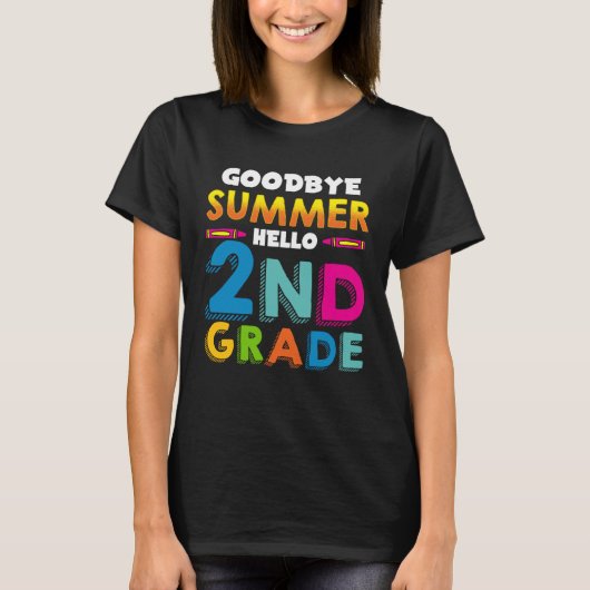 Back to School Tschüss Sommer Hello 2nd Class Sayi T-shirt (Voorkant)