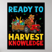 Back To School Turkey Farming Tractor Farmer Kids Poster (Voorkant)