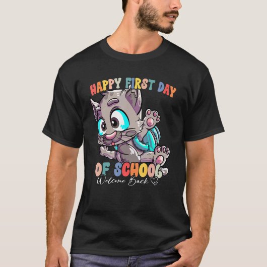 Back To School Vibes Happy First Day Of School 12 T-shirt (Voorkant)