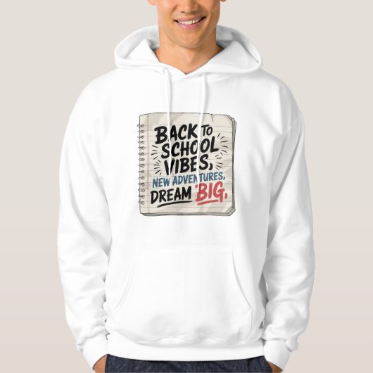 Back to School Vibes – Motivational Men's Tee Hoodie (Voorkant)