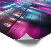 Back to School Vibrant Neon City Night Lights Poster (Hoek)