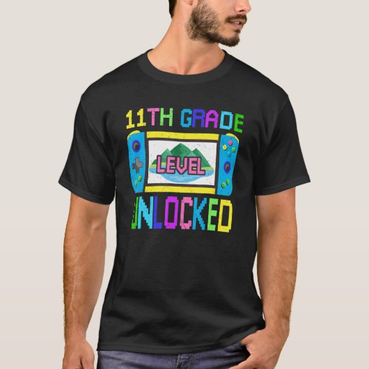 Back To School Video Gamer 11th Grade Level Unlock T-shirt (Voorkant)