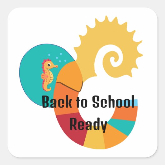Back to School Vierkante Sticker (Voorkant)