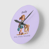 Back to School Wall Clock – Personalized Ronde Klok (Hoek)