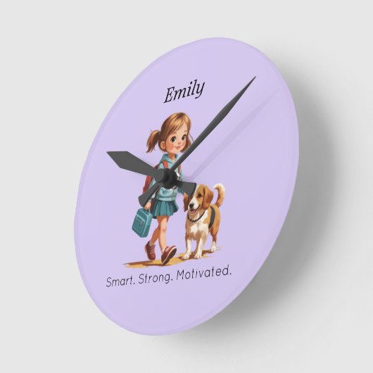 Back to School Wall Clock – Personalized Ronde Klok (Hoek)