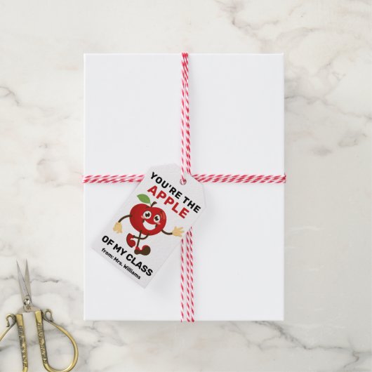 Back to School You're the apple of my class Cadeaulabel (Met Touw)