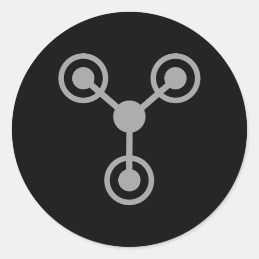 Back to the 80's by Time Travel Machine Ronde Sticker (Voorkant)