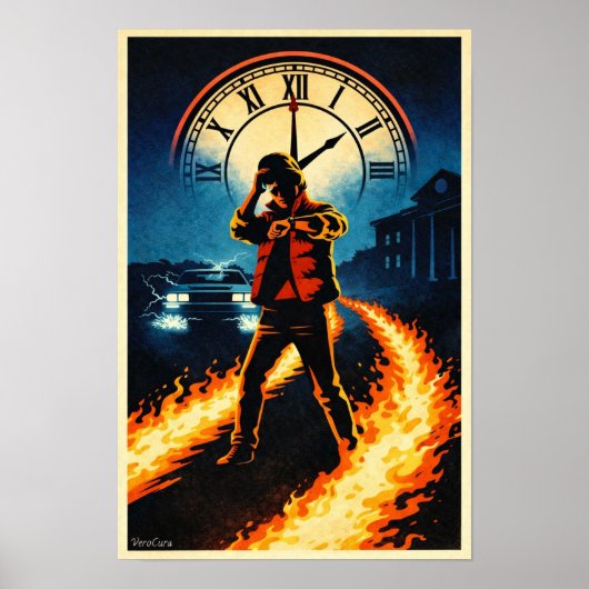 Back to the Future Inspired Retro Movie Poster Art (Voorkant)
