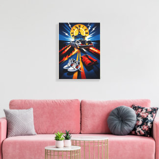 Back to the Future Inspired Symbolic Movie Poster Canvas Afdruk