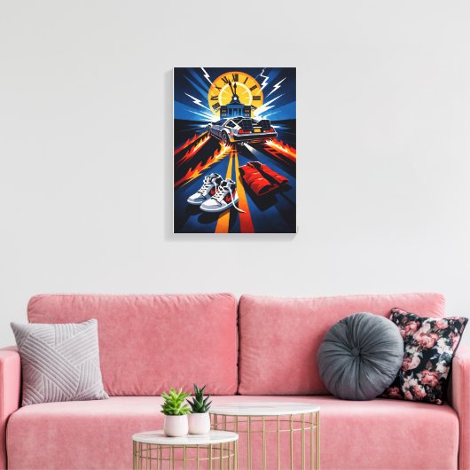 Back to the Future Inspired Symbolic Movie Poster Canvas Afdruk (Insitu (Woonkamer))
