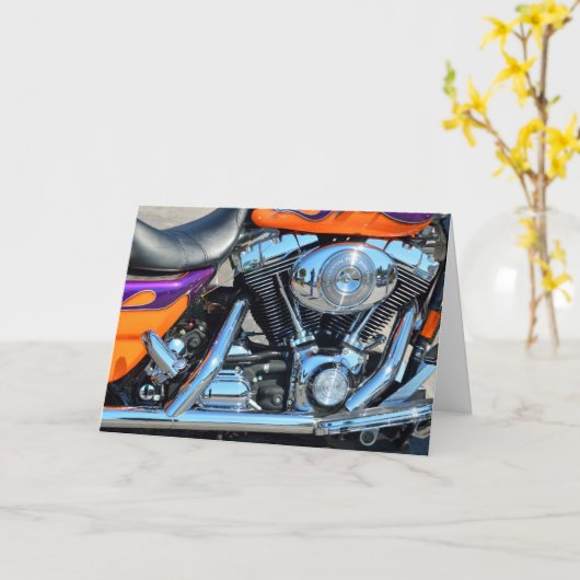 Back-up en running Biker Get Well Kaart (Gele Bloem)