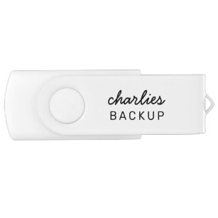 Back-up   Jouw naam Modern minimalist USB Stick