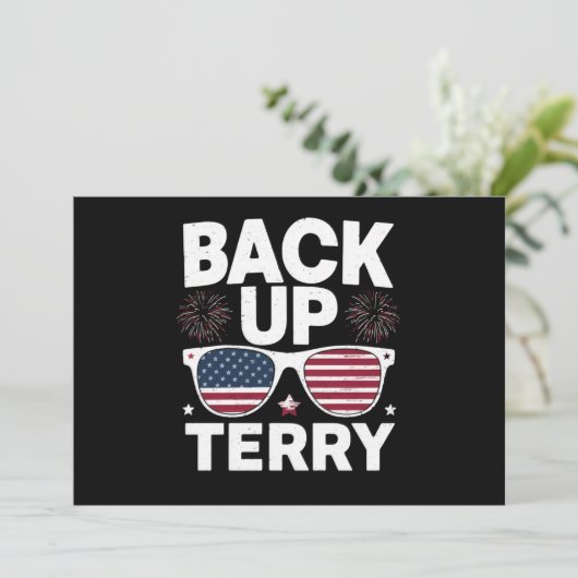 Back-up Terry Funny 4 juli Patriottisch Vuurwerk Kaart (Staand voorkant)