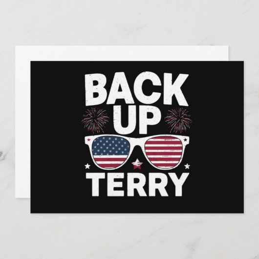 Back-up Terry Funny 4 juli Patriottisch Vuurwerk Kaart (Voorkant / Achterkant)