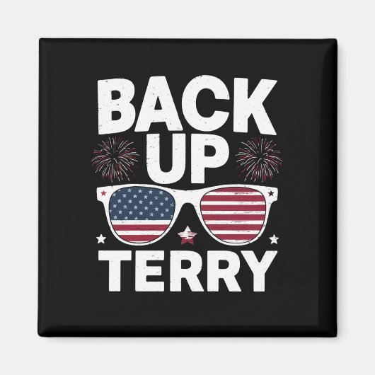 Back-up Terry Funny 4 juli Patriottisch Vuurwerk Magneet (Voorkant)