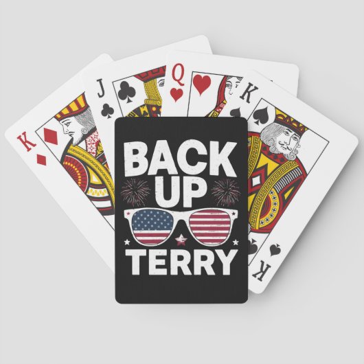 Back-up Terry Funny 4 juli Patriottisch Vuurwerk Pokerkaarten (Achterkant)