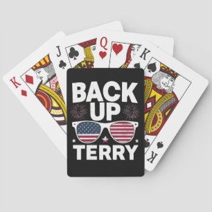 Back Up Terry Grappige 4 juli Patriotisch Vuurwerk Pokerkaarten